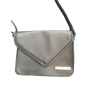 Nine West envelope messenger type small black leather Cross Body bag